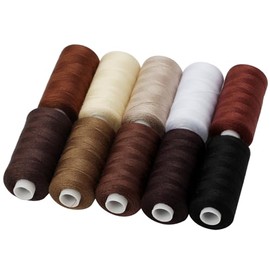 Haobase Sewing Thread Assortment Coil 10 Colors 400 Yards Per Spool 40S/2 Polyester Thread Sewing Kit for Hand and Machine Sewing (Dark Color Styles)