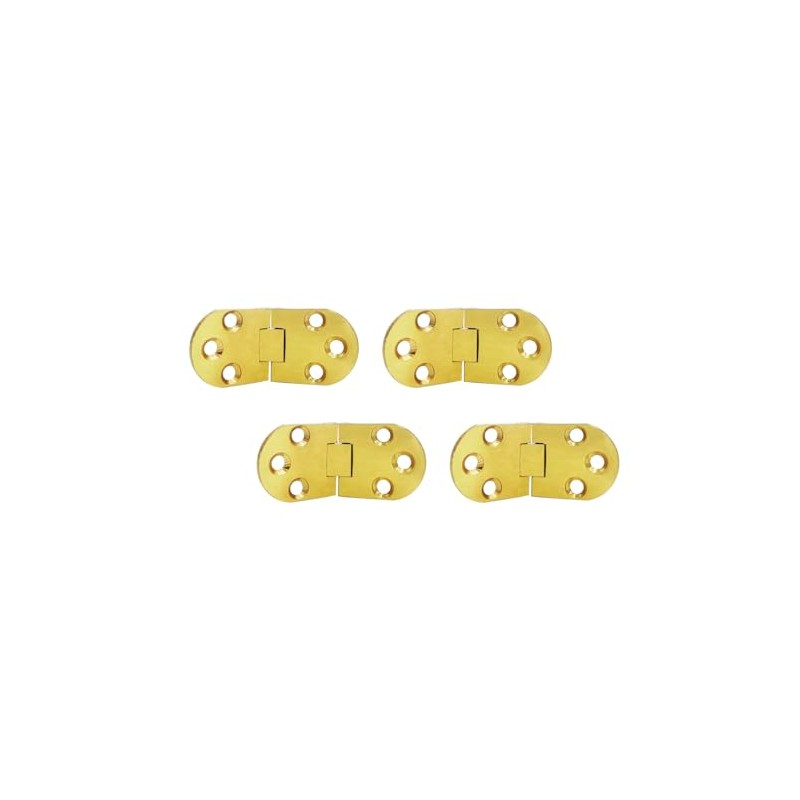 QCAA Solid Brass Table Folding Flip Top Hinge, 2-3/4"x1-3/16, Polished