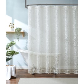 Melissa - Premium Quality Textured Semi-Sheer Embroidered Curtain - 100% Polyester Fabric - Linen Look - Fashionable Design - Variety of Colors (1 Panel 54" W x 84" L, Charcoal/Silver)