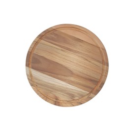 Tramontina 13510/052 Round Cutting Board, Wood Cutting Board, Churrasco, Teak, 9.1 inches (23 cm), Grooved, Lightweight, Round, Natural Wood, Made in Brazil, 13510/052