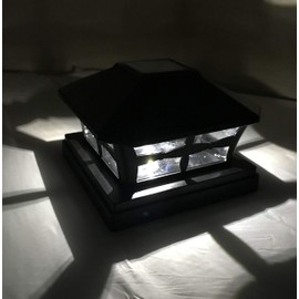 Ntertainment House 6 Pack Black Solar Post Cap Lights with 6x6 Base Adapters