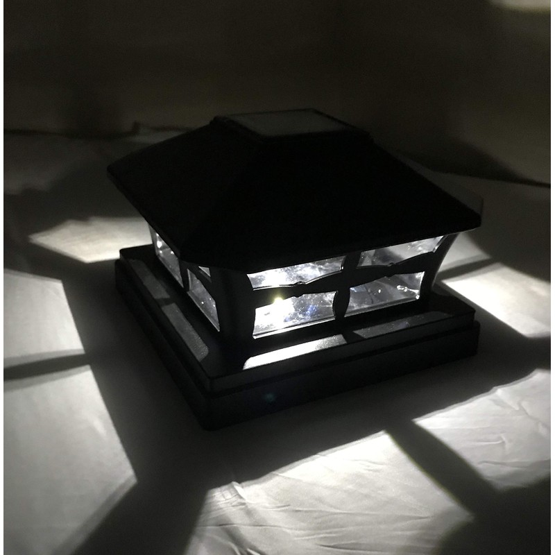 Ntertainment House 6 Pack Black Solar Post Cap Lights with