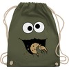 Turnbeutel Rucksack - Keks-Monster - Unisize - Olivgrün - koelner