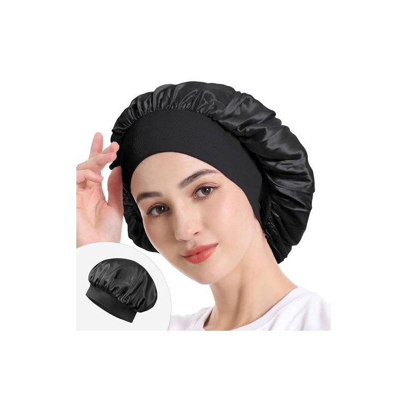 4 Piezas Gorro de Seda y Satén para Cabello Rizado,