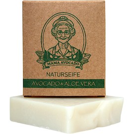 Mama Avocado - Avocado & Aloe Vera Natural Soap for All Skin Types - Handmade Shower Soap for Skin & Hair - Vegan Soap - Care Soap without Palm Oil & Parabens - 100 g