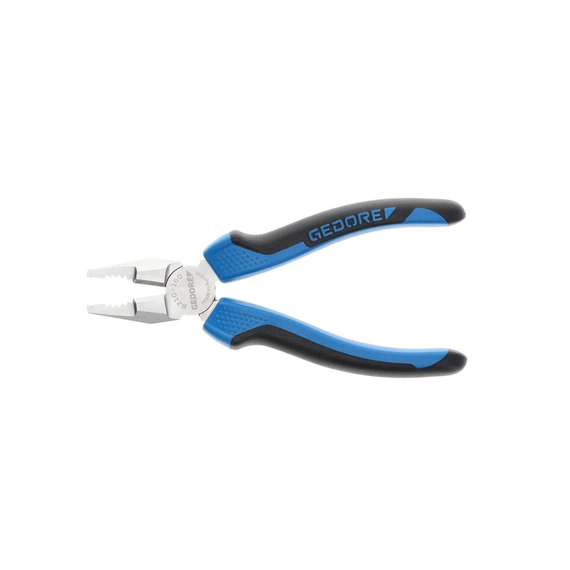 GEDORE Combination pliers for cutting/holding/twisting, Long cutting edges, Dual-material grips,
