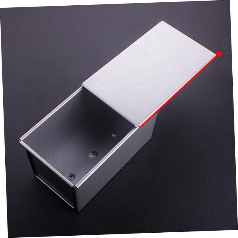 CIYODO 1pc Rectangular Toast Mold with Lid Silver Bread Baking