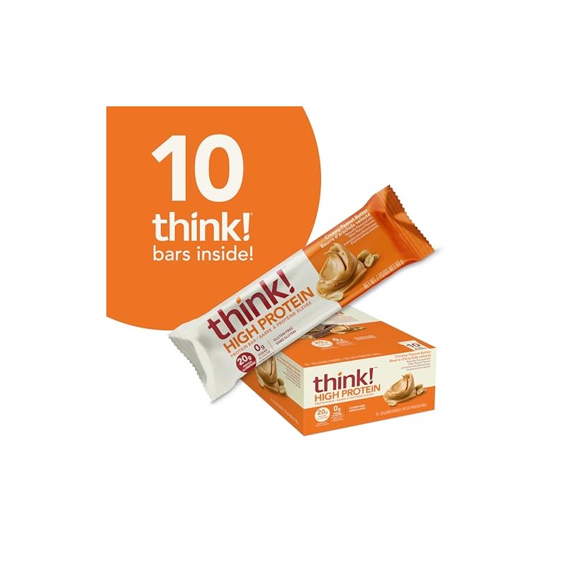 Think - Barras Proteicas Sabor Crema de Cacahuate Cremosa 600g