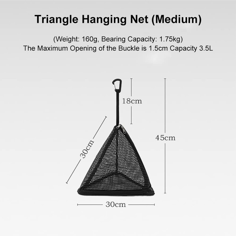 Camping Dry Net, Durable Triangle Hanging Bag with Hook, Camping