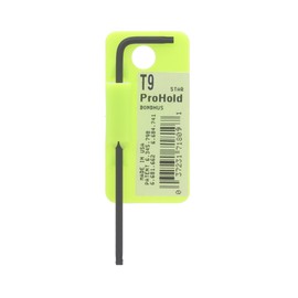 BONDHUS Torx® Hex Wrench Prohold® (L-Wrench with Screw Grip Function) T9 [Short Hand: 0.7 inch (19 mm), Long: 3.0 inches (76 mm); Black-dyed PHT9 No.71809