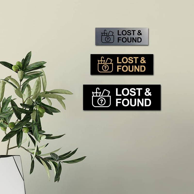 Basic Lost And Found Sign (Black) - Medium 2 Pack