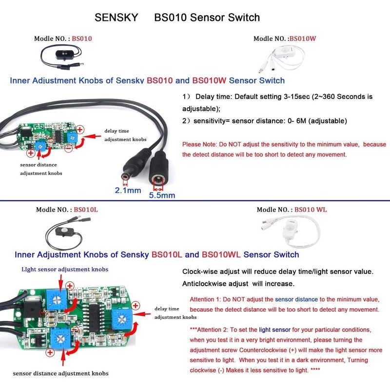 Sensky BS010W DC 12v to 30v PIR Motion Activated Sensor