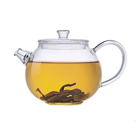 Mozacona Mini Tea Pot, Glass Teapot, Tea Kettle for Loose Tea with Lid, 8 Oz