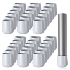 36 Pieces Grey 7/8 Inch Folding Chair Leg Caps Chair Foot Covers Heavy Duty Plastic Chairs End Caps Metal Chairs Leg Floor Protectors Non-Marring Furniture Leg Protectors Round Floor Protectors