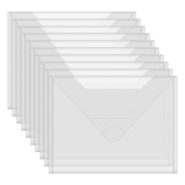 10 Pack Large Size Upgard Plastic Storage Envelopes for Dies and Stamps Plastic Reusable Envelopes Bags for Cutting Dies Stencil Embossing Crafts for DIY Scrapbooking Paper Card Craft Organizer Holder