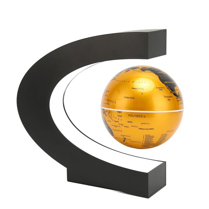 Magnetic Levitation Globe Golden Built in LED Frosted Texture C