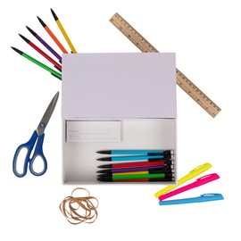 CRAFT COUNTY School Supplies Craft Box | DIY Color Markers Pencil Tool Box Decorate Case Great for Students Kids All Ages