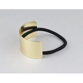 Gold metal cuff genie style ponytail holder stretch elastic pony tail cover R-1805