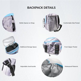 Ankado Insulated Cooler Backpack, 36-Can Capacity, Leakproof & Waterproof, Seamless hot Pressing Inside, Lightweight and Durable Design. Perfect for Beach, Camping, Travel (Grey)