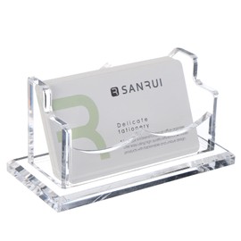 SANRUI Acrylic Business Card Stand Business Card Holder Organizer Box Horizontal