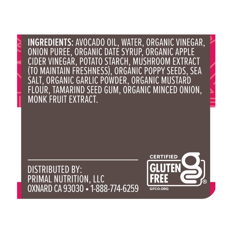 Primal Kitchen Poppyseed Avocado Oil Dressing, 8 Ounces