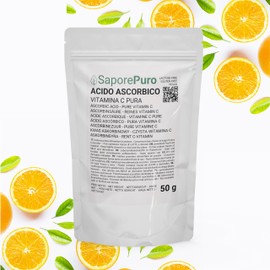 Saporepuro Ascorbic Acid Powder 50 g - Vitamin C Powder - Ascorbic Acid