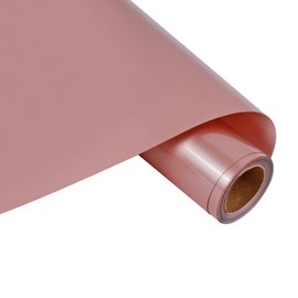 RENLITONG HTV - Vinilo de transferencia de calor metálico elástico de poliuretano de 12 pulgadas x 7 pies, rollo de bricolaje para ropa de playera, vinilo para planchar, para todas las máquinas de corte brillante (oro rosa)