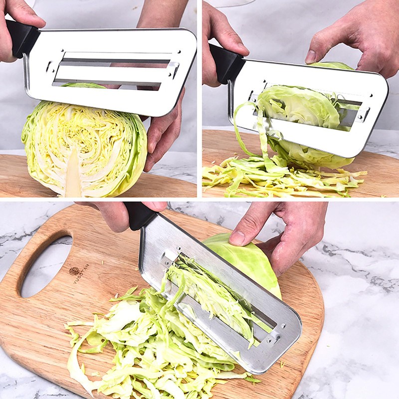 Stainless Steel Vegetable Cutter, Cabbage Shredder, Upgraded Double-Layer Slicer for