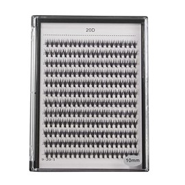 Bodermincer Large Tray 240pcs D Curl 8-20mm to Choose Professional Makeup Individual Cluster EyeLashes Grafting Fake False Eyelashes eyelash extension individual eyelash bunche (20D-10mm)