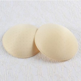 FORTSPANG 4 Pairs Breathable Round Bra Pads Insert Cups Beige Soft Insert Cups Chest Cover Sponge Pad Insert Edgelock Bra Breast Cup Nursing Breast Pads (B/C), biege