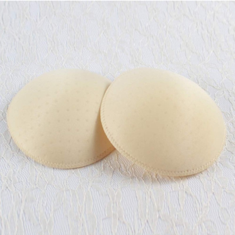 FORTSPANG 4 Pairs Breathable Round Bra Pads Insert Cups Beige