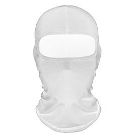 JUSDIQIR Ski Mask Balaclava Face Mask Windproof Cycle Cap Sun Cold Protect Head Sheild Ice Silk Scarf Motorcycle Neck Gaiter (White)