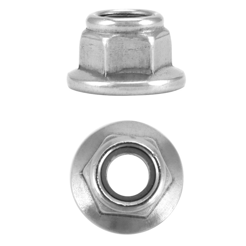 QWORK® 25pcs M5 Flange Nuts Stainless Steel 304 Locking Nuts