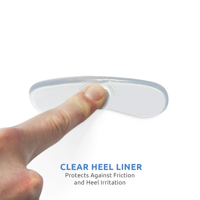 Comfort Zone Women's Clear Gel Heel Liners, Protects Against Friction,