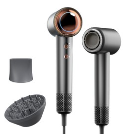 Tideway H11 Hair Dryer 110000 RPM Professional High-Speed, Rapid Drying Plasma Tech for Scalp Health, Lightweight Low Noise, Smart Temp Control,4 Temps Travel with Magnetic Nozzle&Diffuser (Black)