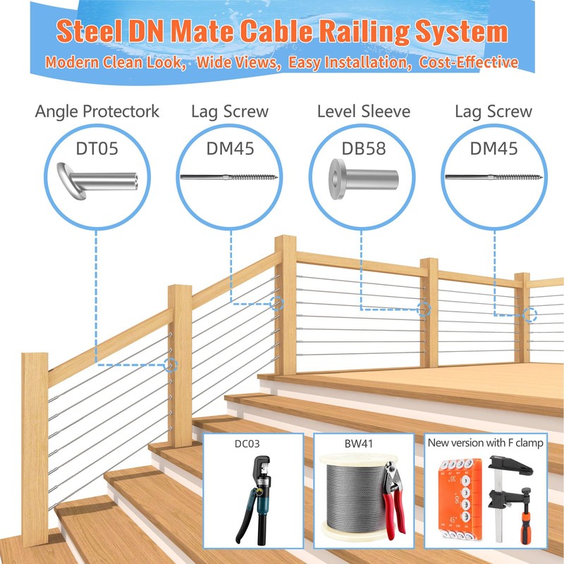 Steel DN Mate 50 Packs Stainless Steel Protector Sleeves for