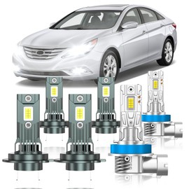 ZSTOPCL Compatible with Hyundai Sonata 2011-2014 Fog Bulbs, High&Low Beam Fog Light Bulbs Combo, 800% Super Bright 6000K Cool White, Plug and Play, Pack of 6