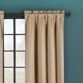 Duck River Textiles - Cortinas térmicas Opacas oscurecimiento Liam para Ventana Paneles (Paquete de 1), Marrón Topo, 37 x 96, 1