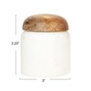 Creative Co-Op Marble and Mango Wood Pinch Pot with Lid,