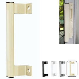 T-HAKEN Sliding Door Handle Pull – New Update Sliding Glass Door Pull for Old or Damage Patio Door, 6 5/8 inches Mounting Holes (Cream)