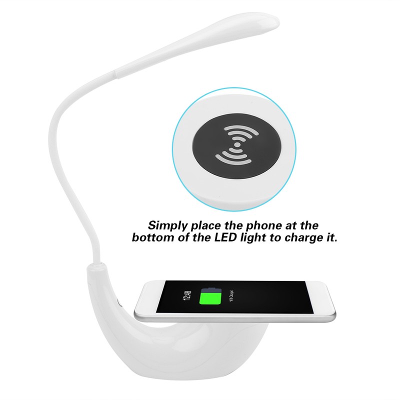 USB Wireless Charging Desk Reading LED Light Studyroom Table Night