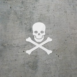 Decal Stickers of Skull and Crossbones Silhouette 1 (White) (Set of 2) Premium Waterproof Vinyl Decal Stickers for Laptop Phone Accessory Helmet Car Window Mug Tuber Cup - BICVER1012182WHW19Y24