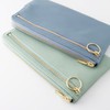 [SLIP-ON] Genuine Leather Wallet Multifunction Pouch OSL Wallet Pouch, Gray