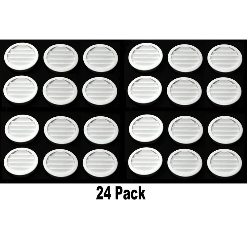 2.5" Round Plastic Louver Soffit Air Vent Reptile Screen Grille