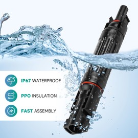 IGOYE 30A Solar Fuse IP67 Waterproof PV Connector 2 PCS Solar Fuse Holder Inline with Male and Female Connector for PV Pannel (Pack of 2)