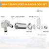 BOZXYE 3 Pack Cabinet Locks with Keys, 1-1/8" Tubular Cam