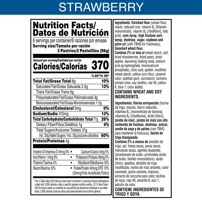 Pop-Tarts Toaster Pastries, Breakfast Foods, Kids Snacks, Frosted Strawberry (12