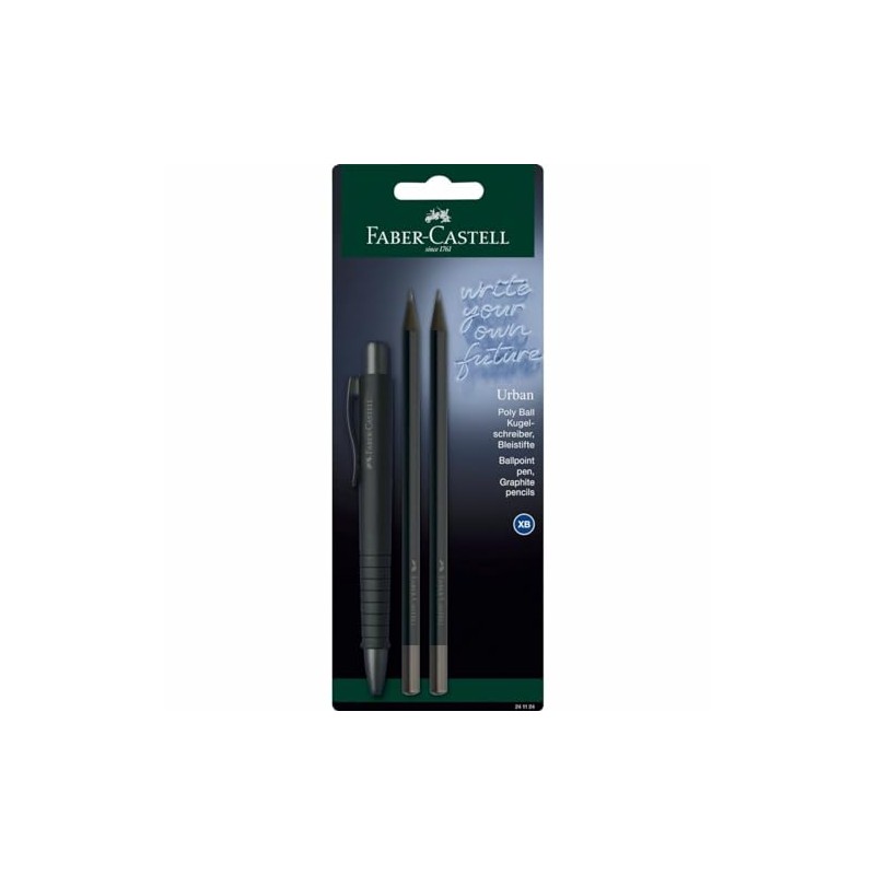 FABER-CASTELL 241124 Writing Set All Black with Poly Ball Urban