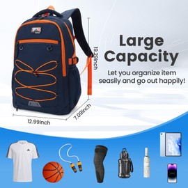JD JODEBES 2 in 1 Economic Backpack 29L Large Basketball Backpack with Ball Holder Lightweight Durable & Water-Resistant Sports Bag for Gym, School & Outdoor Play, Fits Basketball, Volleyball, Soccer