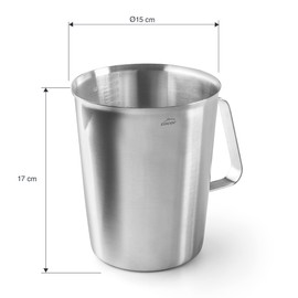 Lacor - 62742 - Messbecher, Flüssigkeitsmessgerät, Edelstahl, BPA-frei, 15 cm, 2 l